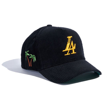 Paradise LA Corduroy Hat - Black/Yellow