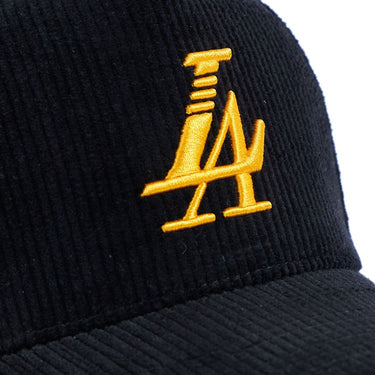 Paradise LA Corduroy Hat - Black/Yellow