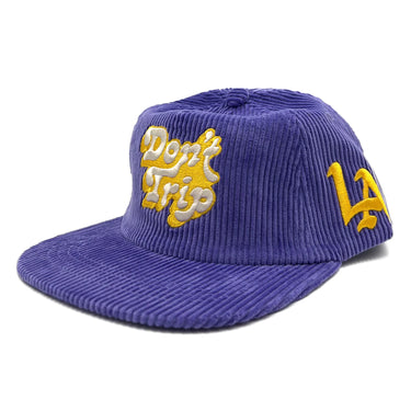 LA Don't Trip Fat Corduroy Snapback Hat - Purple